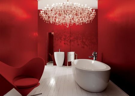 Ванная комната в красных тонах (34 фото)