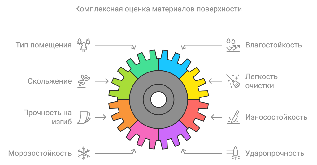 Оценка материалов поверхностей плитки