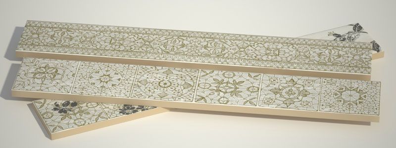 Декоративная плитка Vives Loris Blanco формата 6,5x40 см.